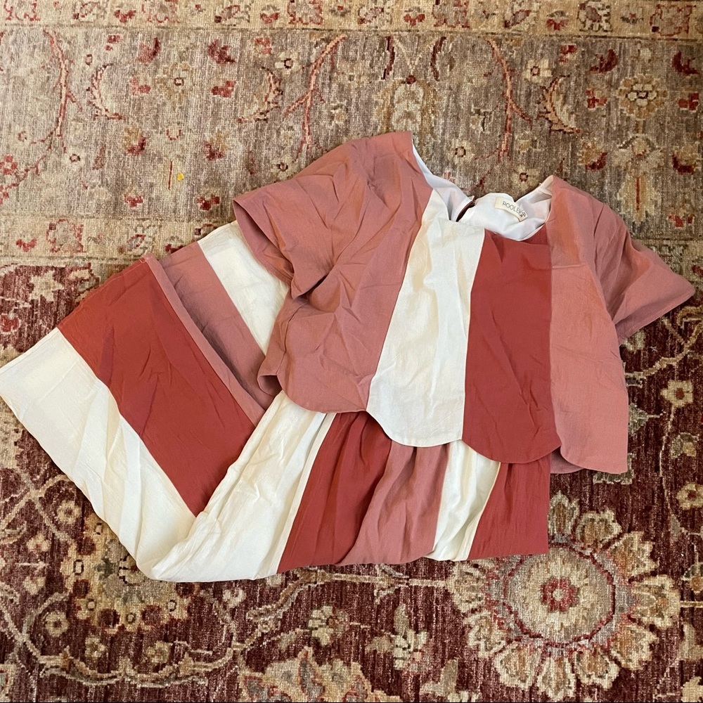 Roolee festival striped scalloped dress